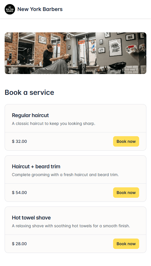 New York Barbers - Services showcase