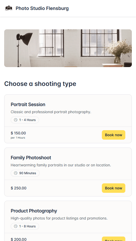 Photo Studio - Services showcase