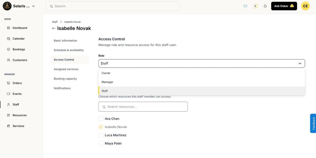 Oskar: The Booking Software with Built-In Staff Scheduling That Keeps Teams in Sync Oskar: The Booking Software with Built-In Staff Scheduling That Keeps Teams in Sync